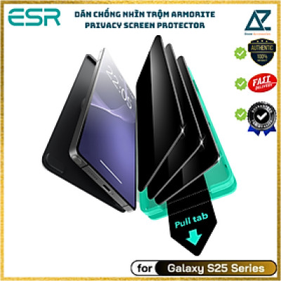 Kính Cường Lực Chống Nhìn Trộm ESR Armorite Privacy Screen Protector UltraFit Kèm Khung Dán Cho Samsung Galaxy S25 Ultra_ Hàng Chính Hãng
