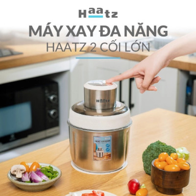 Máy Xay Thịt inox Haatz CIM382 - 2 Cối 2,5L, 500W Kèm Phụ Kiện Đánh Ruốc - Hàng Chính Hãng Bảo Hành 2 Năm