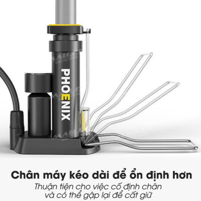 Bơm Chân Mini Di Động FP-9809E cho Xe máy/ xe đạp/ xe ô tô, ống đôi, 170 psi, vỏ nhựa ABS, lõi bơm nhôm, van đa năng 2 lỗ đa dụng - Mai Lee