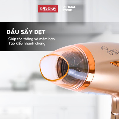 Máy sấy tóc HASUKA HSK-126 công suất 1600-1800W, tay cầm có thể gấp gọn, 3 mức nhiệt độ, 3 tốc độ gió sử dụng tiện lợi - HÀNG CHÍNH HÃNG