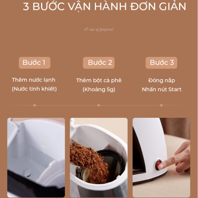 Máy Pha Cà Phê KONKA KCFCS2 Thiết Kế Kiểu Mới Hiện Đại, Sang Trọng - Hàng nhập khẩu