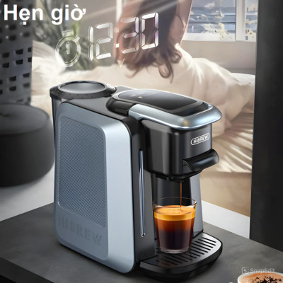 Máy pha cà phê 4 trong 1, Espresso, Viên Nén Nespresso, Nescafe Dolcegusto, Kcup thương hiệu Mỹ cao cấp HiBREW H6 - Hàng Nhập Khẩu