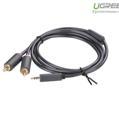 Cáp chuyển Audio 3.5mm ra RCA (hoa sen) dài 10m Ugreen 10514 - Hàng chính hãng