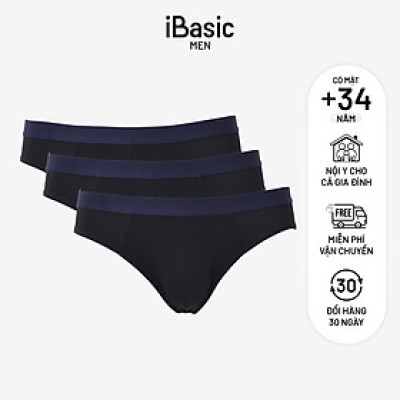 Combo 3 Quần lót nam iBasic phom brief cotton USA kháng khuẩn poly logo IB PANM117