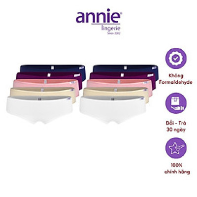 Combo 10 quần lót nữ trơn thun lạnh, lưng thấp cao cấp annie 4534 ôm sát cơ thể, mềm mịn