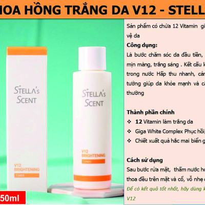 Nước Hoa Hồng Trắng Da V12 Stella