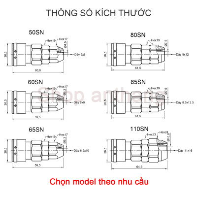 Khớp nối nhanh khí nén SN(ổ cắm) - Nitto (Nhật Bản)