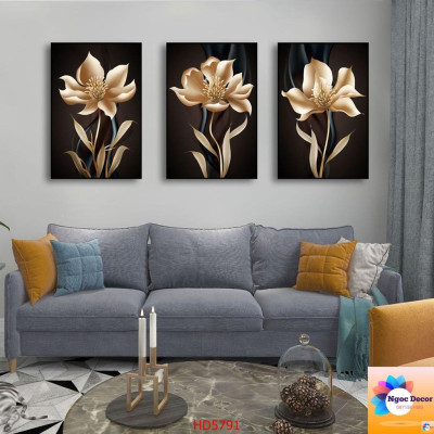 Bộ 3 tranh tráng gương 40x60cm trang trí phòng khách, phòng làm việc, phòng ngủ siêu đẹp 