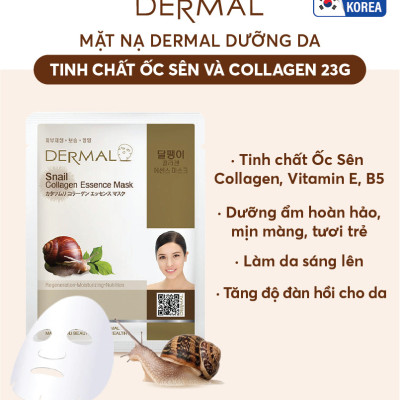 [ Tặng thêm 2 miếng ] Combo 10 miếng mặt nạ dưỡng da Dermal Hàn Quốc