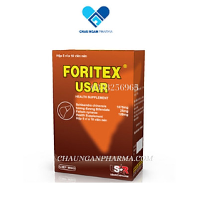 Viên FORITEXUSAR Phong Phú Hộp 50 viên - Giúp tăng cường chức năng gan trong các trường hợp viêm gan do siêu vi cấp và mạn tính