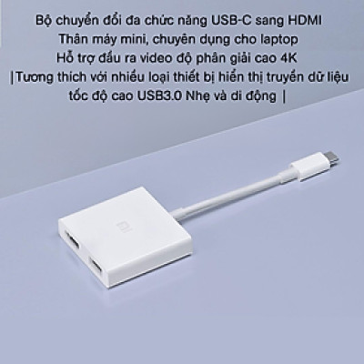 Đầu chuyển đổi Type C sang HDMI, USB-A Xiaomi XMZJQCH2TM - Hàng nhập khẩu