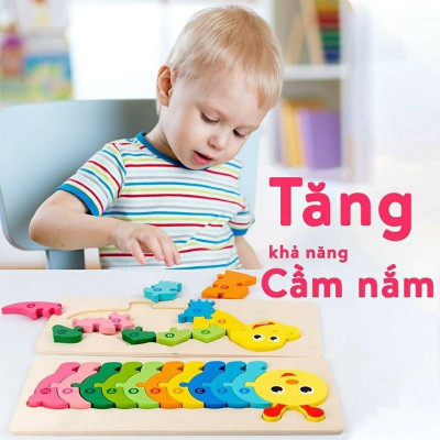Đồ Chơi Trẻ Em Asstar, Combo 5 Đồ Chơi Bộ Tranh Ghép Hình, Xếp Hình Gỗ Nổi 3D Gồm 10 Số Giúp Bé Phát Triển Tư Duy