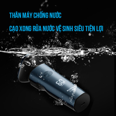 Máy Cạo Râu Flyco 3 Lưỡi Kép FS165VN Thân Máy Kháng Nước Sạc Nhanh 1 Giờ - Hàng Chính Hãng