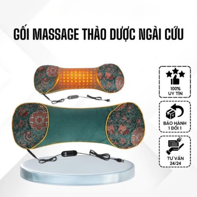 Gối Điện Ngải Cứu Thảo Dược Làm NóngMassage – Xua Tan Đau Mỏi Vai Gáy Cực Nhanh