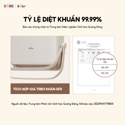 Quạt Sưởi Gốm Bear Máy Sưởi Mini Máy Sưởi Nhà Tắm Chống Thấm Nước Gió Nóng Lạnh Sử Dụng 4 Mùa Tiết Kiệm Điện DNQ-E20N1- Hàng Chính Hãng
