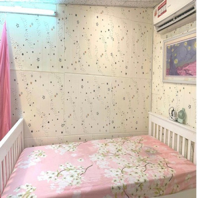 Bộ 10 Tấm Xốp Dán Tường Vân Gỗ Sao Cách Âm, Chống Va Đập, Bền Đẹp, Sang Trọng 