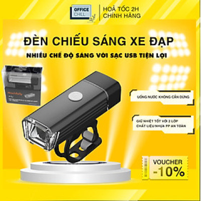 Đèn LED Siêu Sáng Đi Xe Đạp OFFICE CHILL Đèn Xe Đạp Thể Thao Nhiều Chế Độ Sáng Chống Nước Đi Mưa Thoải Mái Đầu Sạc USB 