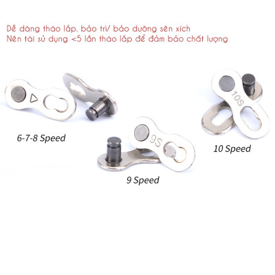 3 Bộ Khóa Nối Mắt Xích Xe Đạp Master Link 6/7/8S - 9S - 10S Mai Lee