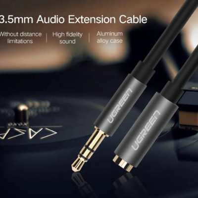 Ugreen UG10538AV118TK 5M màu Đen Cáp âm thanh 3.5mm nối dài - HÀNG CHÍNH HÃNG