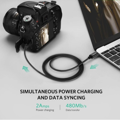 Cáp USB type C ra Mini USB  1M màu đen  Ugreen 242TYC50445US Hàng chính hãng