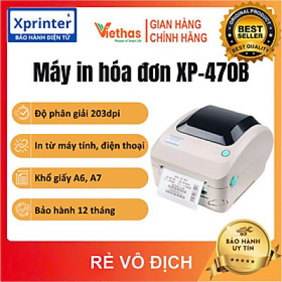 Máy In Tem Mã Vạch Nhiệt Xprinter XP-470B USB+LAN - HÀNG CHÍNH HÃNG