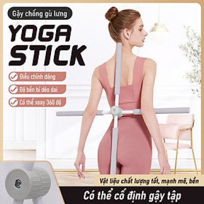 BG Gậy Tập Lưng, Vai 6015 GREY, Chống Gù, Uốn Thẳng Lưng, Gậy Tập Yoga ( hàng nhập khẩu)