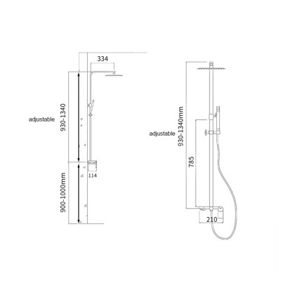 Bộ Sen cây tắm Đứng nóng lạnh inox sus 304 tròn lệch