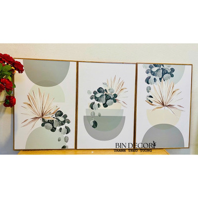 (ẢNH THẬT) Tranh treo tường lá tropical 7 trang trí decor quán nhà hàng phòng khách kèm đinh