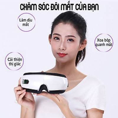 Máy Massage Mắt  [Cao Cấp] 3 Tính Năng Nhiệt – Rung – Khí Nén, Massage Vùng Thái Dương, Giảm Nhức Mỏi, Thâm Mắt