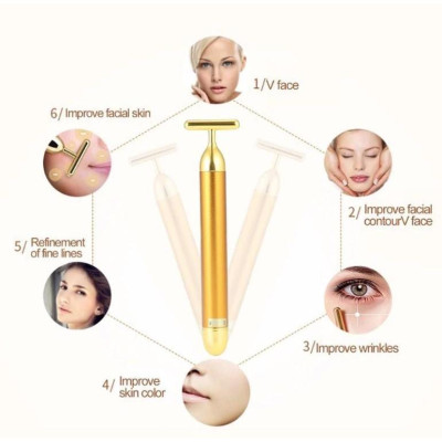 MÁY MASSAGE MẶT BEAUTY BAR 24K - bút massage chữ T loại tốt B08