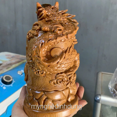 Tượng đạt ma sư tổ ngồi thiền xông trầm bằng gỗ bách xanh thơm nức kt cao 30×14cm 