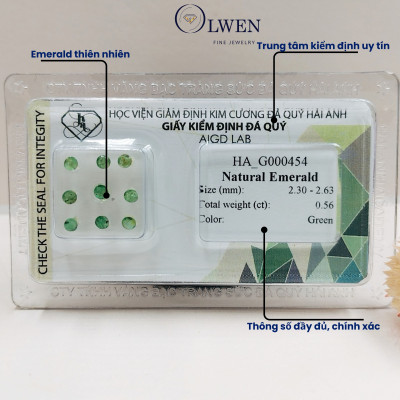 Vỉ đá Emerald thiên nhiên 9 viên_HA-G000454