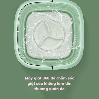 Máy giặt mini tự động, khử khuẩn bằng ánh sáng xanh, giúp quần áo sạch khuẩn