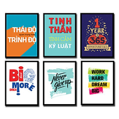 Bộ khung ảnh treo tường tạo động lực treo văn phòng Tặng Sơ Đồ Và Đinh Treo Tranh - Khung Hình Phạm Gia PGCTK26