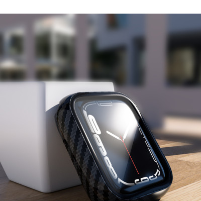 Case Bảo Vệ Mặt Kính Vân Carbon cho Apple Watch 4/5/6/SE/7/8/SE12 Size 40mm / 41mm / 44mm / 45mm - Hàng Chính Hãng