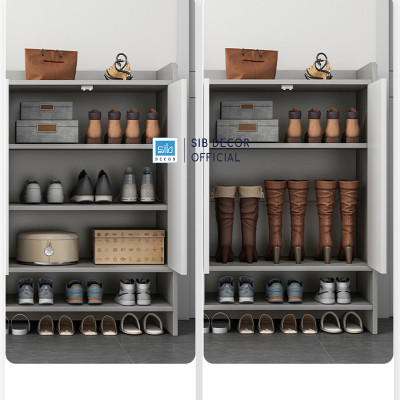 Tủ Giày Gỗ Nhiều Ngăn Đa Năng Màu Trắng Thương Hiệu SIB Decor TG20