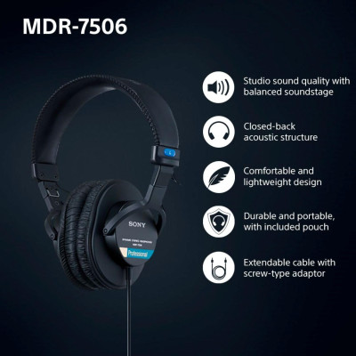 Tai Nghe Kiểm Âm Closed-Back Sony MDR-7506 - hàng chính hãng