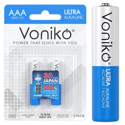 Vỉ 2 Pin Kiềm AAA - Voniko