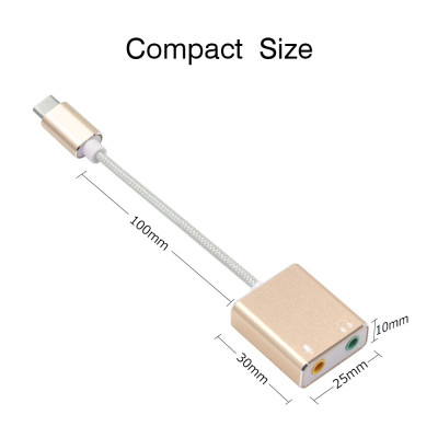 SOAIY Dây chia mic và loa từ cổng Type C âm thanh 3D - Hàng Nhập Khẩu