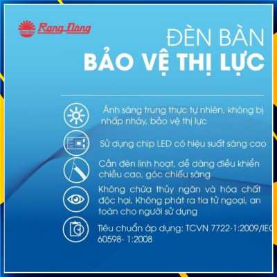 Đèn Học Chống Cận Rạng Đông RL 19.LED 5W - Hàng chính hãng