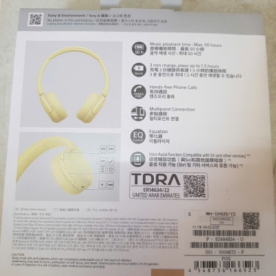 Tai nghe chụp tai Bluetooth Sony WH-CH520 - Hàng chính hãng