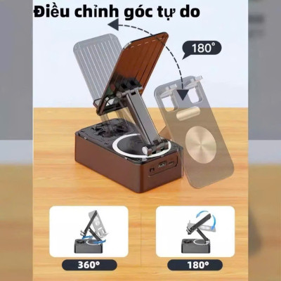 Giá Đỡ Điện Thoại 3 Trong 1 Kèm Pin Dự Phòng & Loa Bluetooth - Tiện Lợi, Dễ Dàng Mang Theo Khi Di Chuyển - HÀNG CHÍNH HÃNG MINIIN