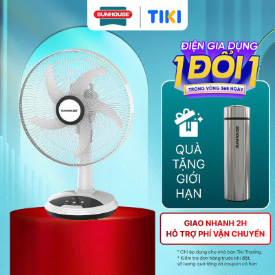 Quạt Sạc Tích Điện Sunhouse SHD7223 (24W) - Hàng Chính Hãng