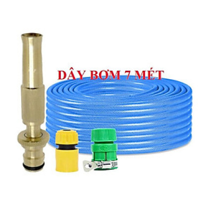 Bộ dây vòi xịt nước rửa xe, tưới cây . tăng áp 3 lần, loại 7m, 10m 206587 cút sập, nối PE 