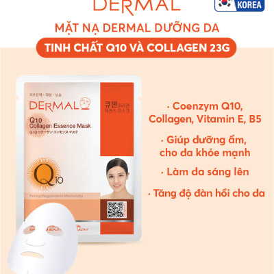 [ Tặng thêm 2 miếng ] Combo 10 miếng mặt nạ dưỡng da Dermal Hàn Quốc