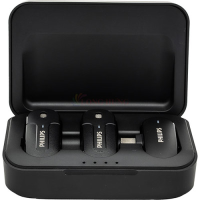 Micro không dây Wireless Lavalier Philips 2 Micro DLM9002 - Type-C - Hàng chính hãng