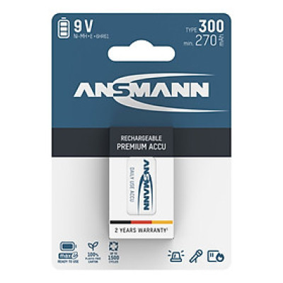 Pin sạc 9V - 300mAh ANSMANN - Hàng Nhập Khẩu