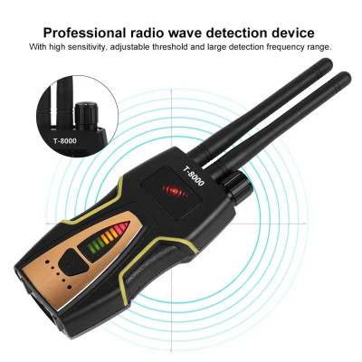 ROGTZ - Máy Phát Hiện Camera Mini, Thiết Bị Nghe Trôm, Định Vị G.P.S T-8000 RF Detector - Hàng Chính Hãng
