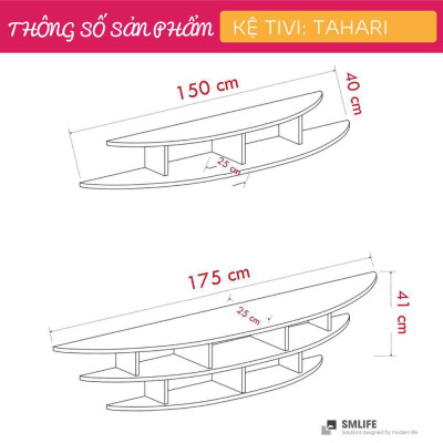 Kệ treo tường để tivi SMLIFE Tahari