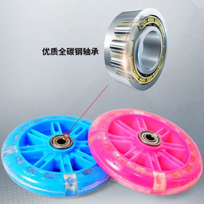 Bánh phụ xe đạp trẻ em có đèn LED sáng (gồm cả bộ 2 bánh + chân sắt + không có chuông)